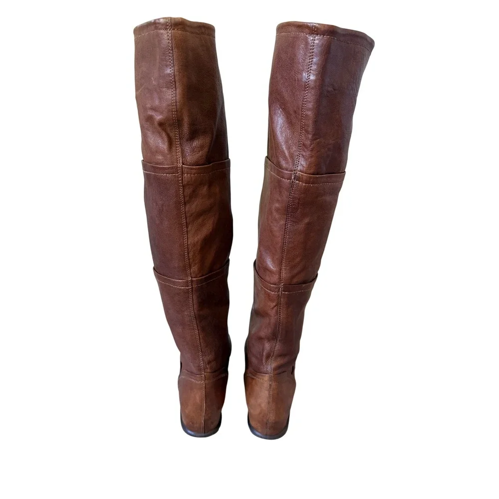 Stuart Weitzman Riding Boots Leather Brown 8.5 M